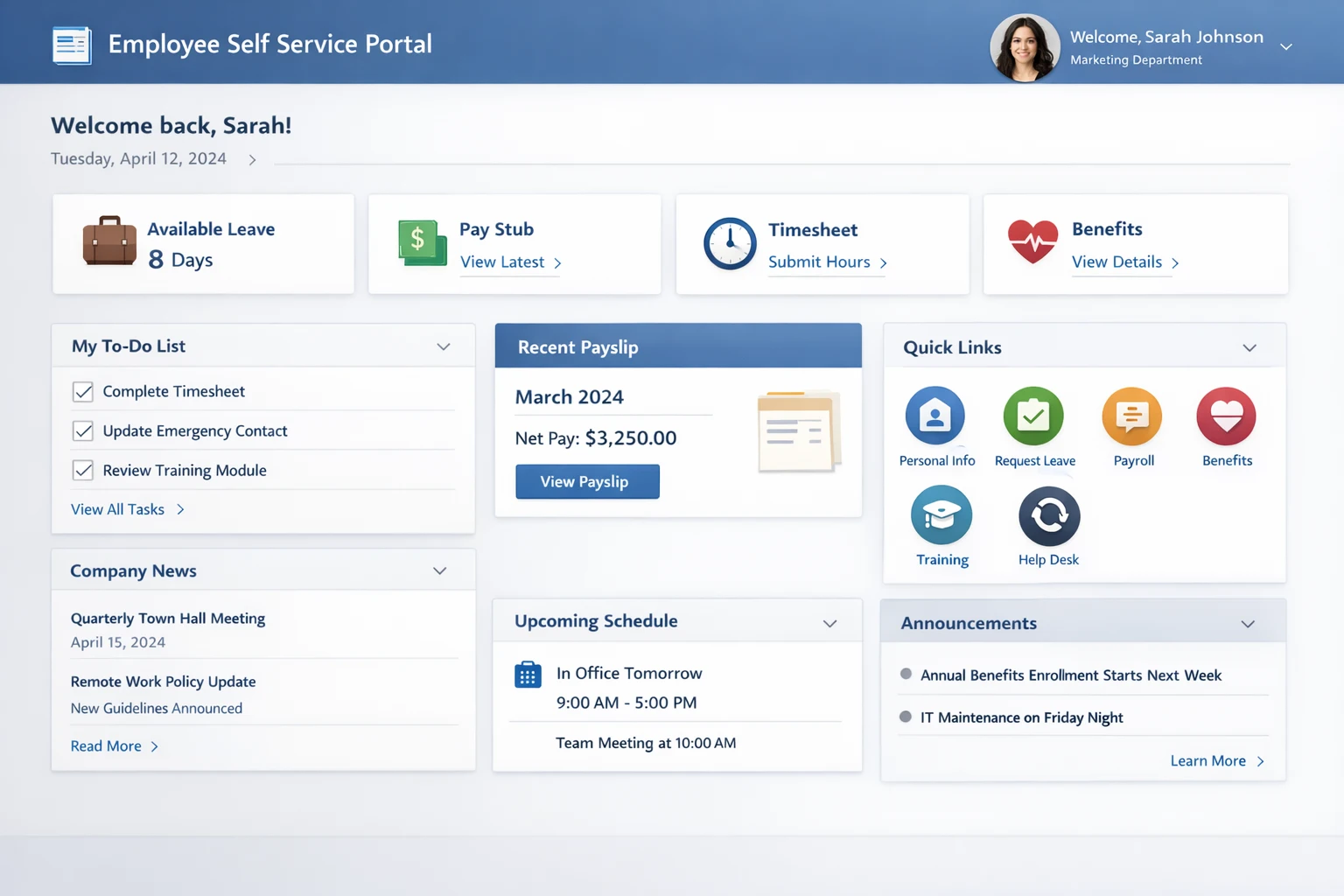 Indian employees using self service payroll portal